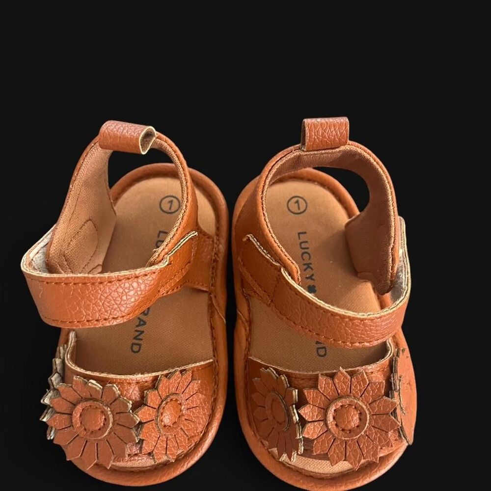 Lucky-brand Baby Orange and Brown First-shoes-baby-shoes